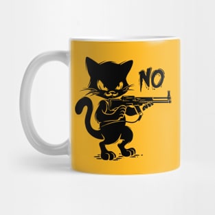 Black cat says no Mug